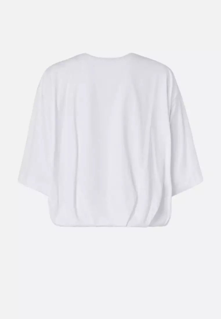 Buy Pinko Cropped jersey T-shirt with embroidered logo 2025