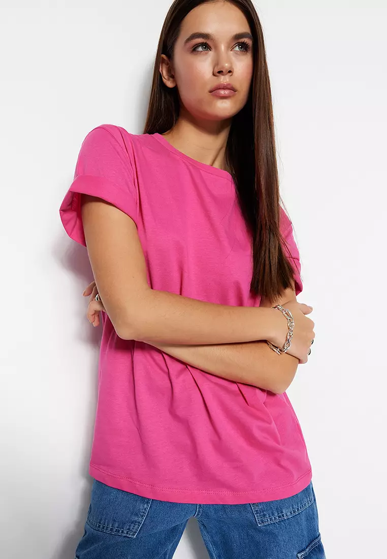 Crew Neck Boyfriend Knitted T-Shirt