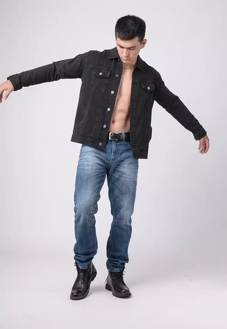 Jeans Black Solid Jacket Buy High Star Men Black Solid Denim