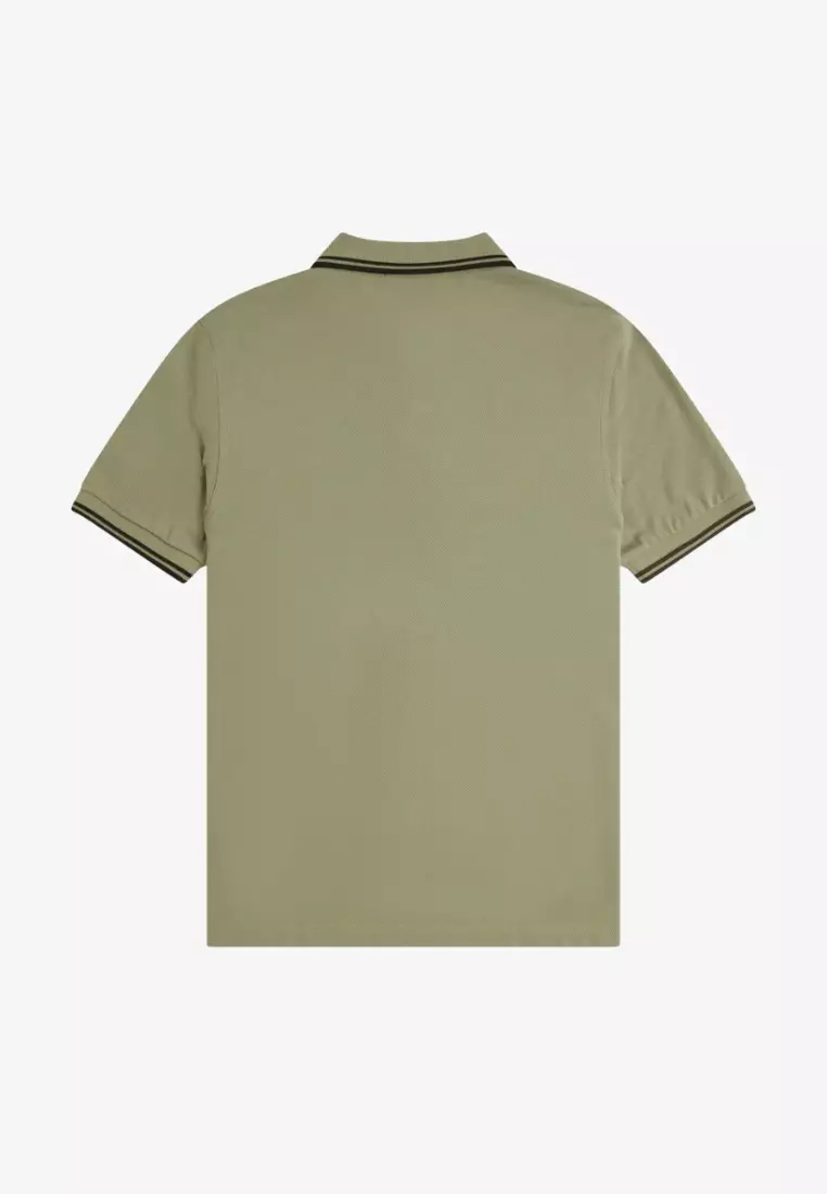 Fred Perry M3600 Twin Tipped Fred Perry Shirt (Olive Mint / Night Green / Night Green)
