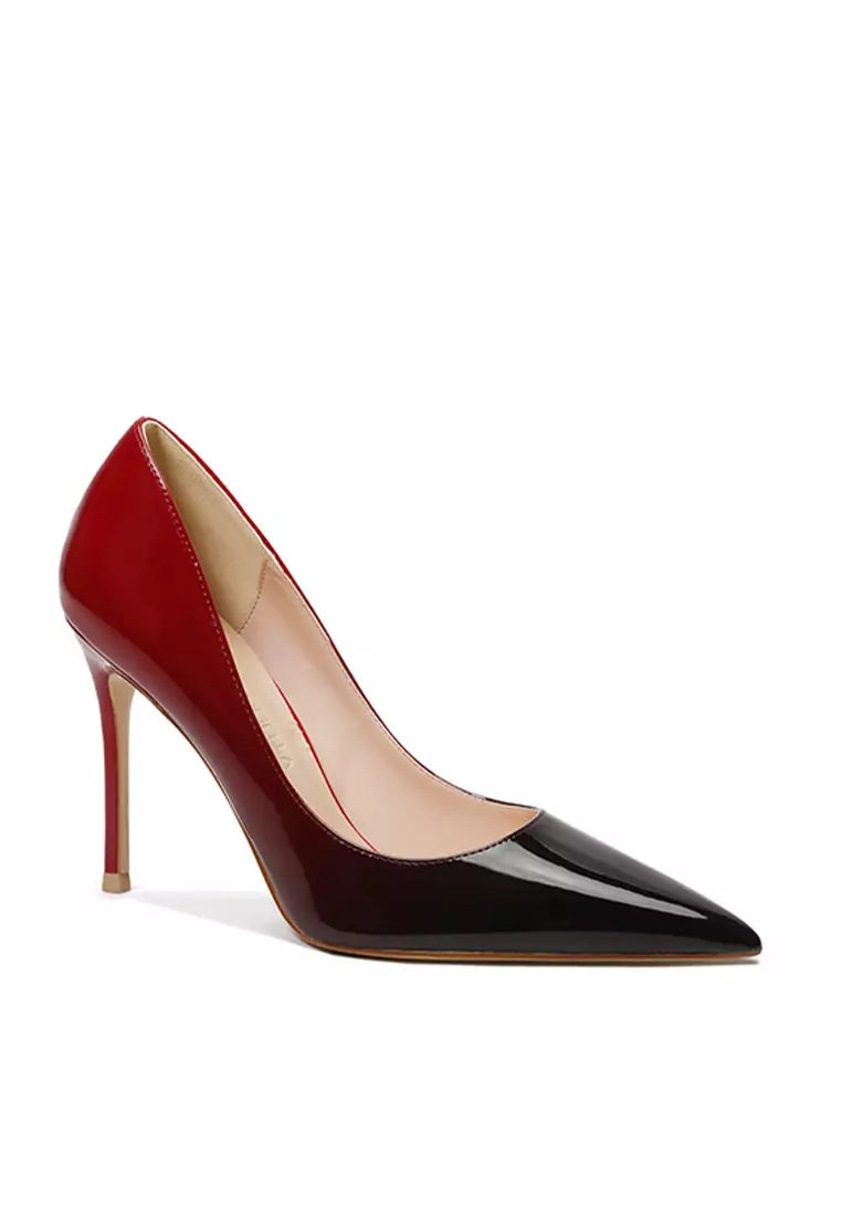 10CM Faux Leather Pointed Pumps Heels Shoes HZL053