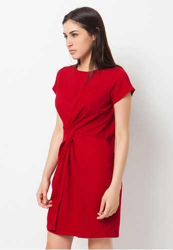 Caselle Knot Dress Red