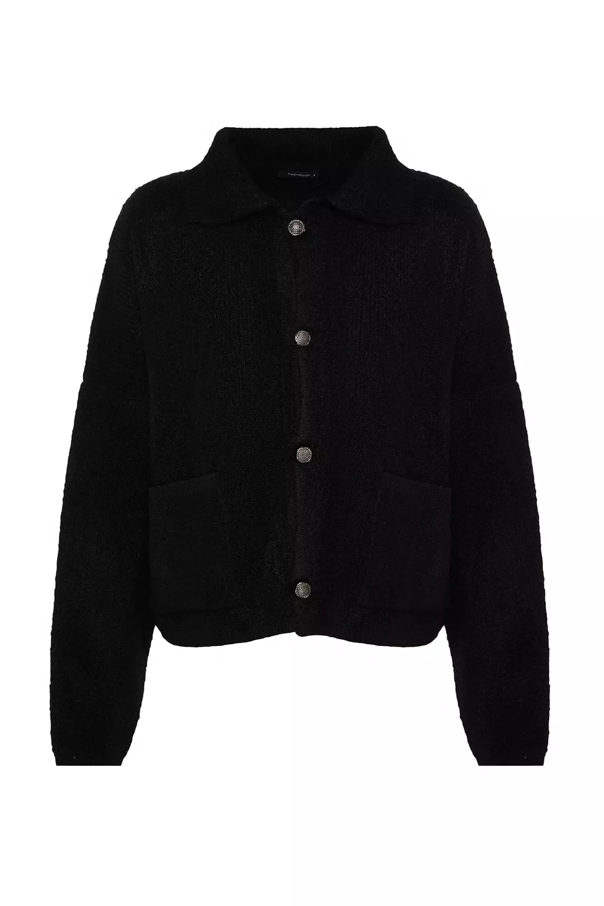 Bomber Jacket Looking Boucle Knit Cardigan