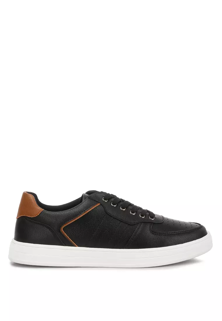 Discount on London Rag  shoes - SKU: Black Men's Perforated Sneakers
