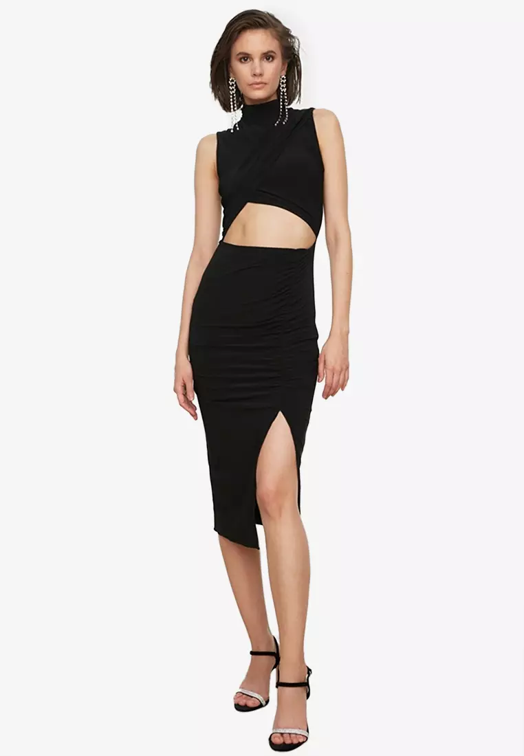 Buy Trendyol Side Slit Dress Online | ZALORA Malaysia