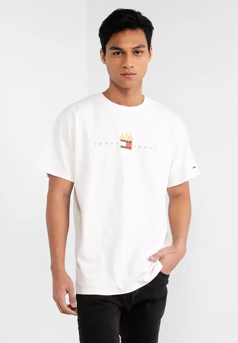 Tommy Hilfiger Linear Fire Flag Tee Tommy Jeans ZALORA
