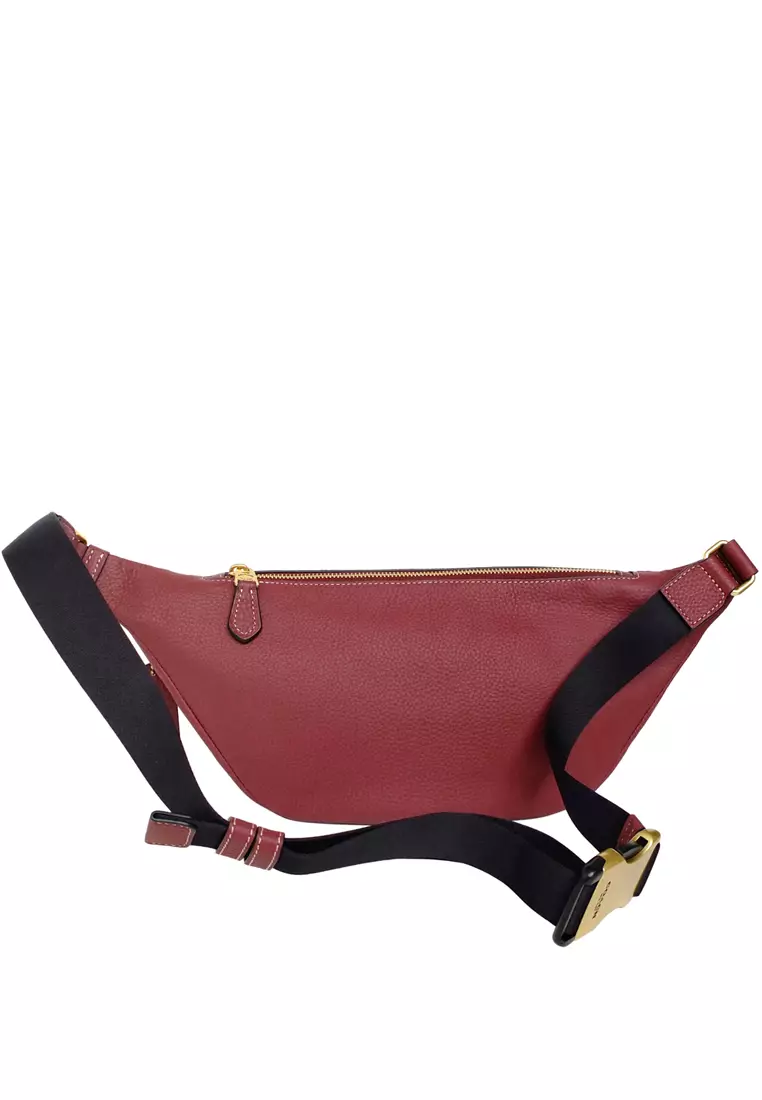 Mens Warren Belt Bag In Signature Chambray - Wine