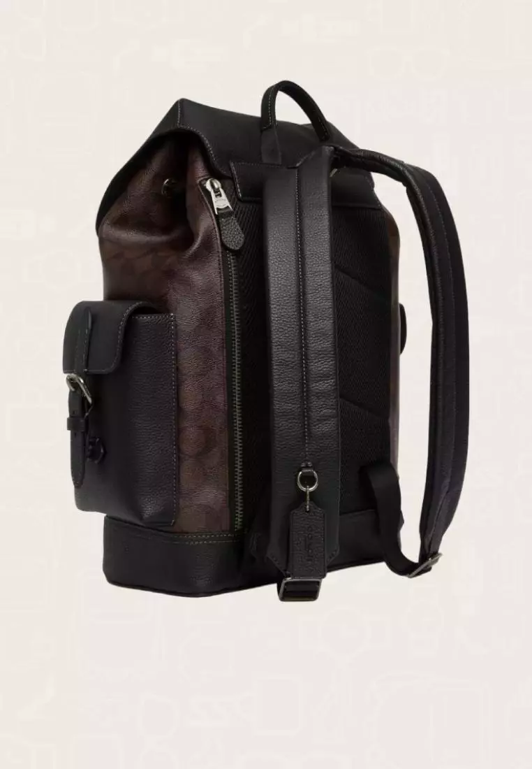 Coach Hudson Backpack In Signature Canvas Mahogany Black