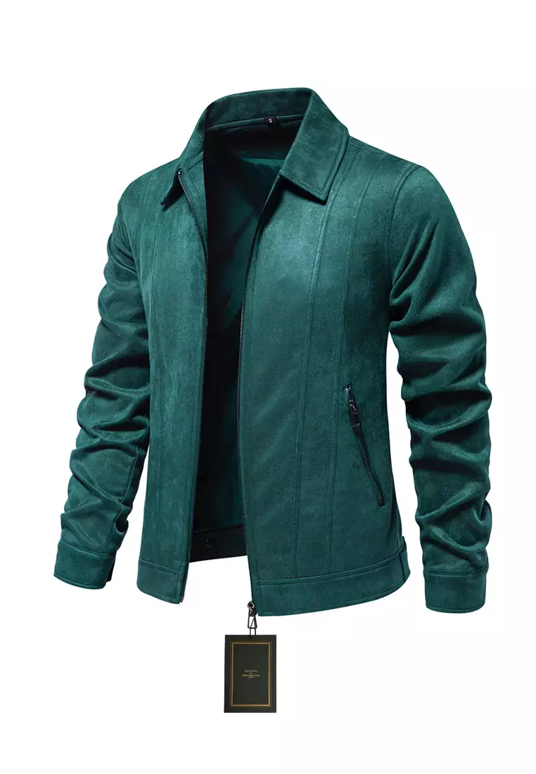 Buy Twenty Eight Shoes Lapel Zipper Suede Jacket AX-JK565