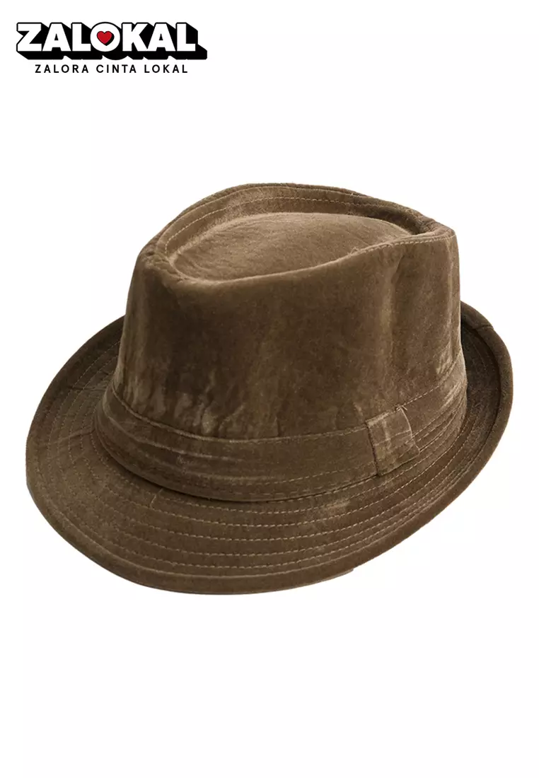 Topi fedora cowboy hat fedora corduroy brown houseofcuff