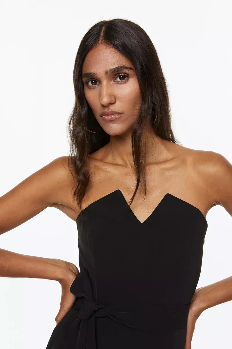 H&m black strapless jumpsuit 2025