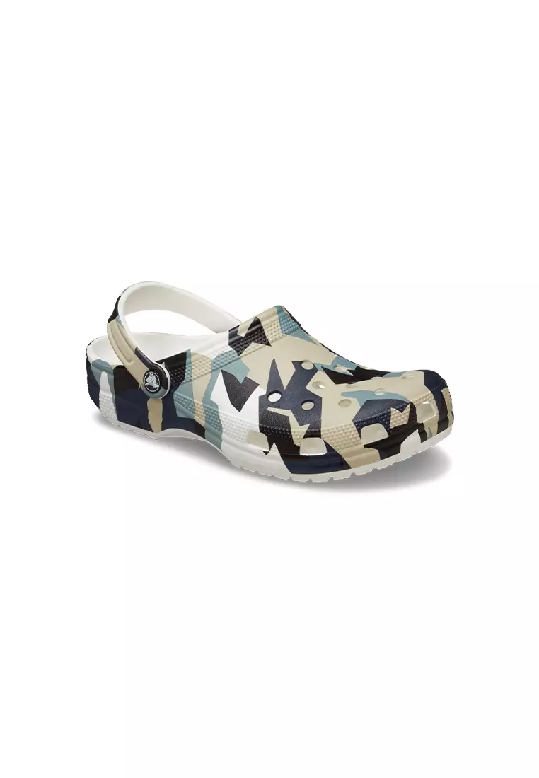 Discount on Crocs  shoes - SKU: Classic Geo Camo Clog in White Multi