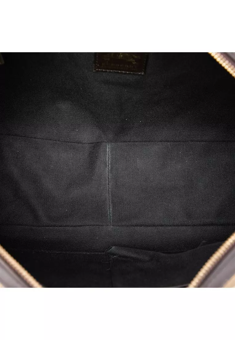 Pre-Loved Burberry Haymarket Check Coated Canvas Front Pocket Crossbody