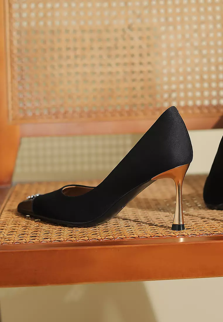 8CM Butterfly Ornament Pointy Stitched Pumps XJ3389-12