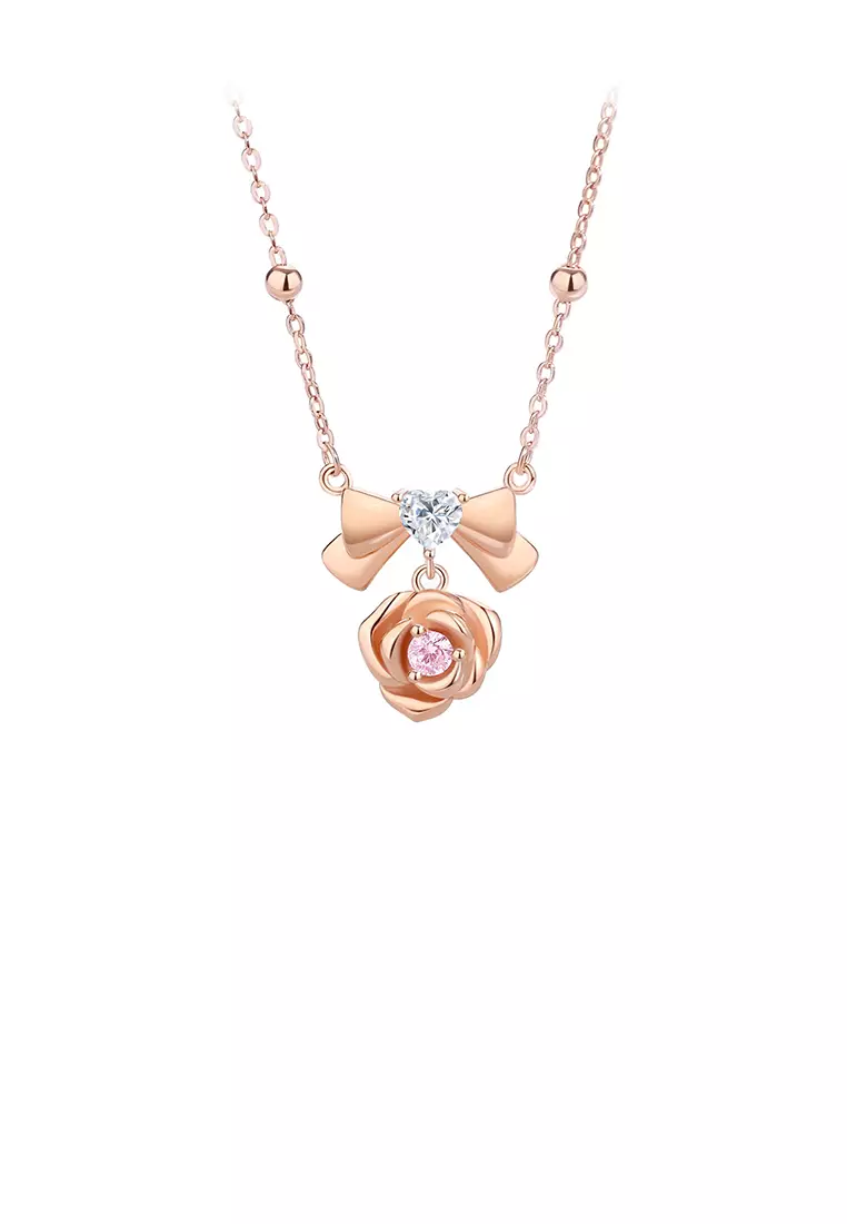 Real gold clearance rose pendant necklace