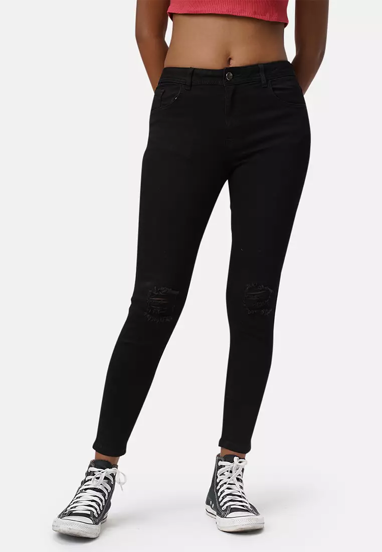 Buy JUST G Skinny Jeans with Ripped Details 2025 Online ZALORA