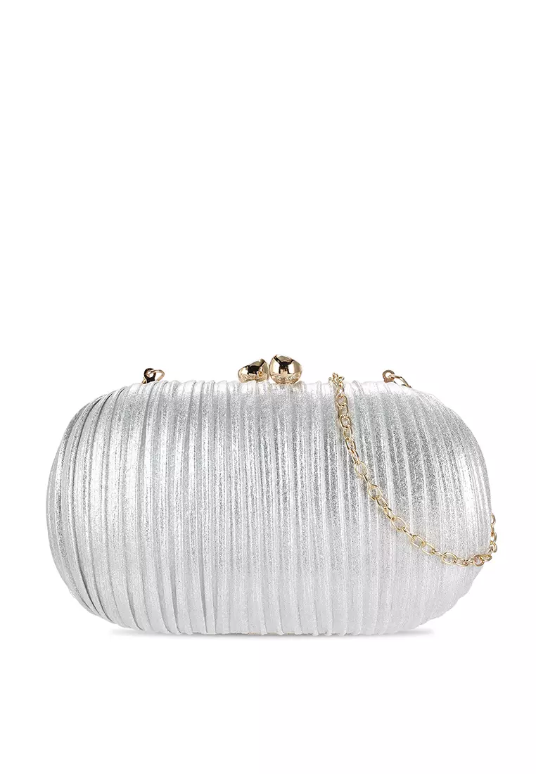 White and clearance silver clutch