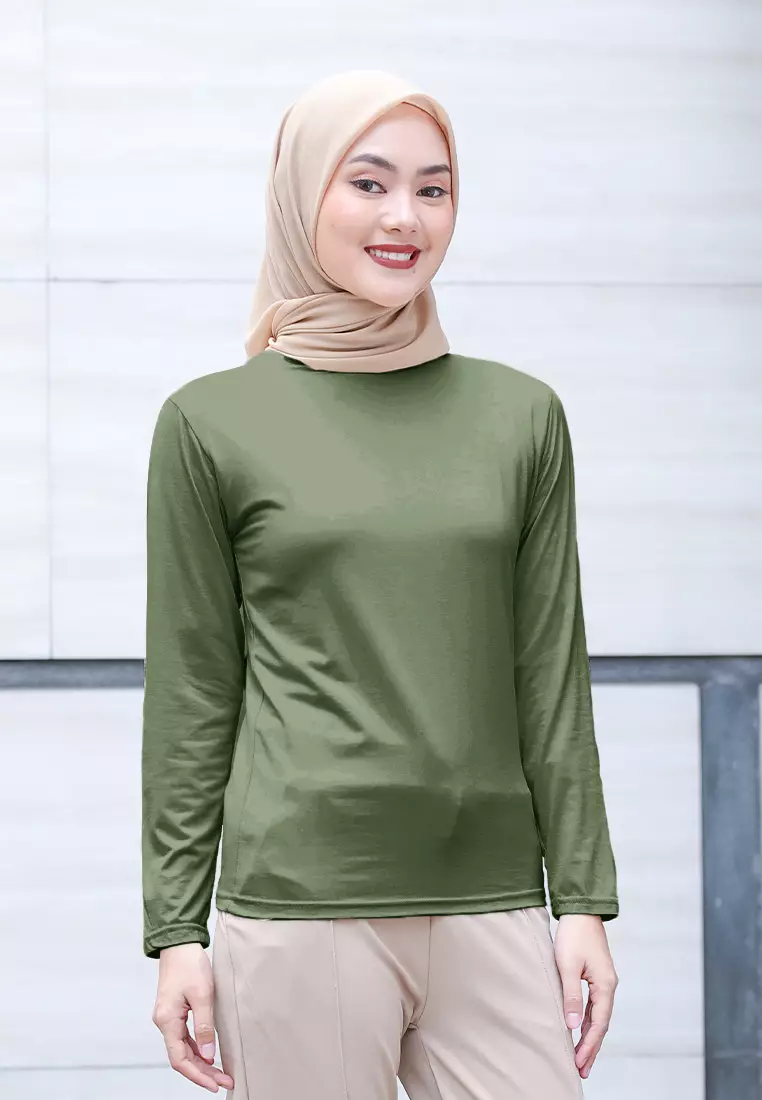 Cotton Bee - Manset Lengan Panjang Aneisha Inner Rayon - Army - XL 