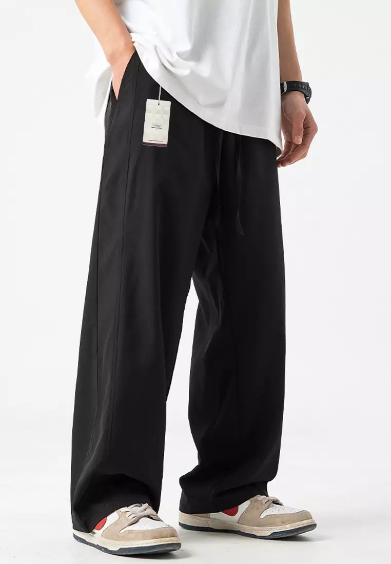 VANSA Unisex Ice Silk Cool Thin Slightly Wide Casual Pants VCU-P-2280
