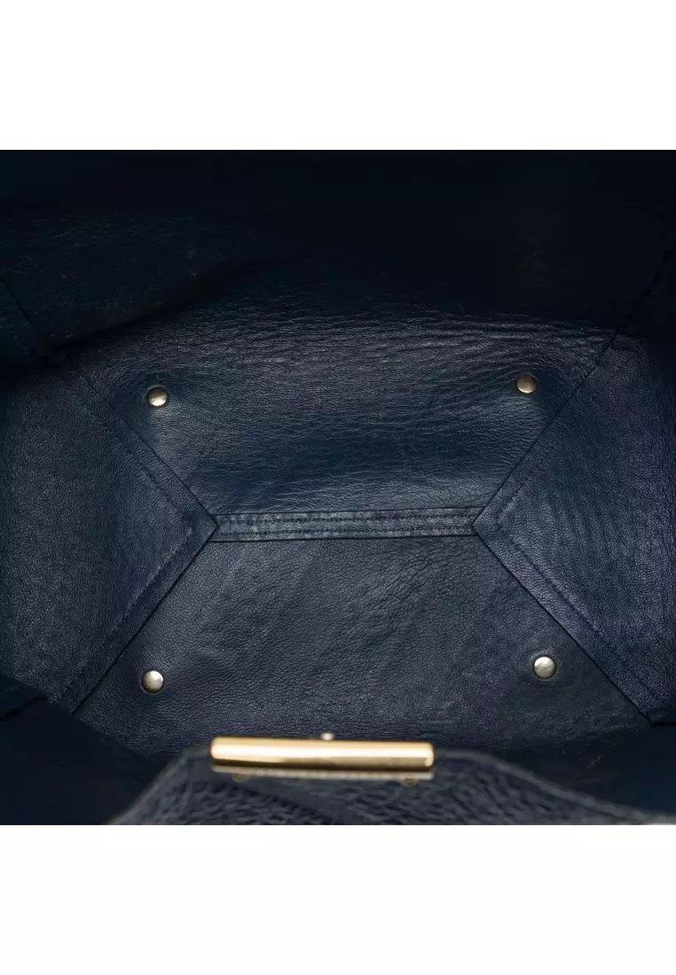 Pre-Loved Burberry Small Elephant Embossed Calfskin Check Canterbury Tote