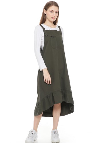 Jual Aromore Overall Dress Aromore Aiko Overall Army ...