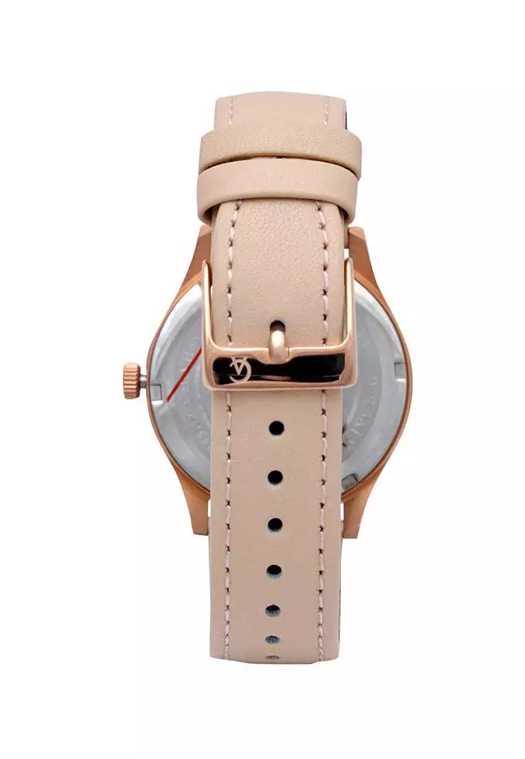 Alexandre Christie Jam Tangan Wanita - Pink Rosegold - Leather Strap - 2945 BFLRGPN