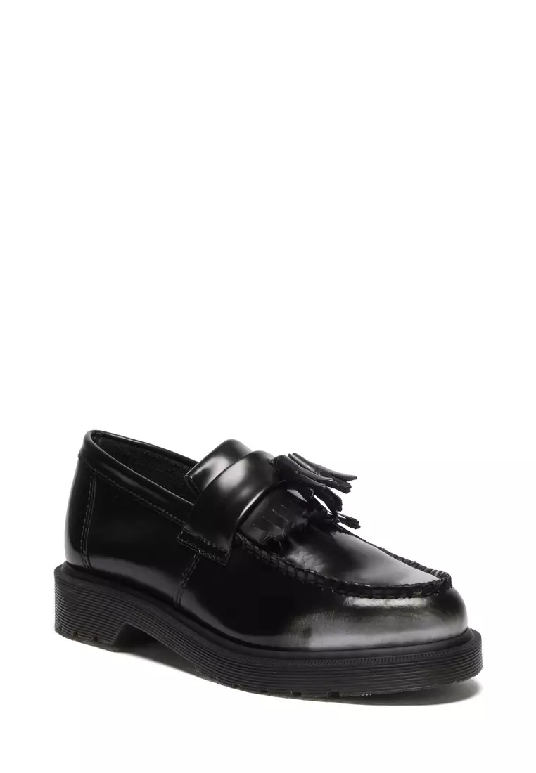Adrian Tassel Arcadia Rub Off Leather Sliver Loafers - Women