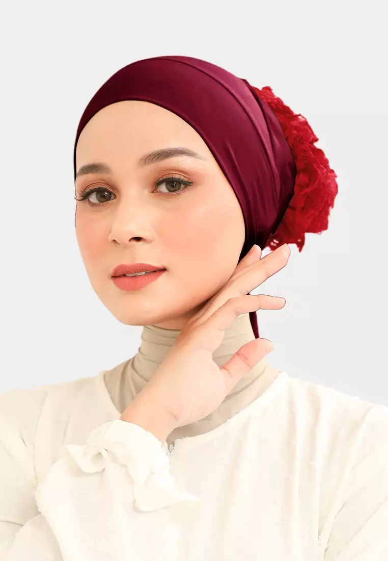 Ciput Hijab Brukat Inner Turkey Brocade - Velvet Red