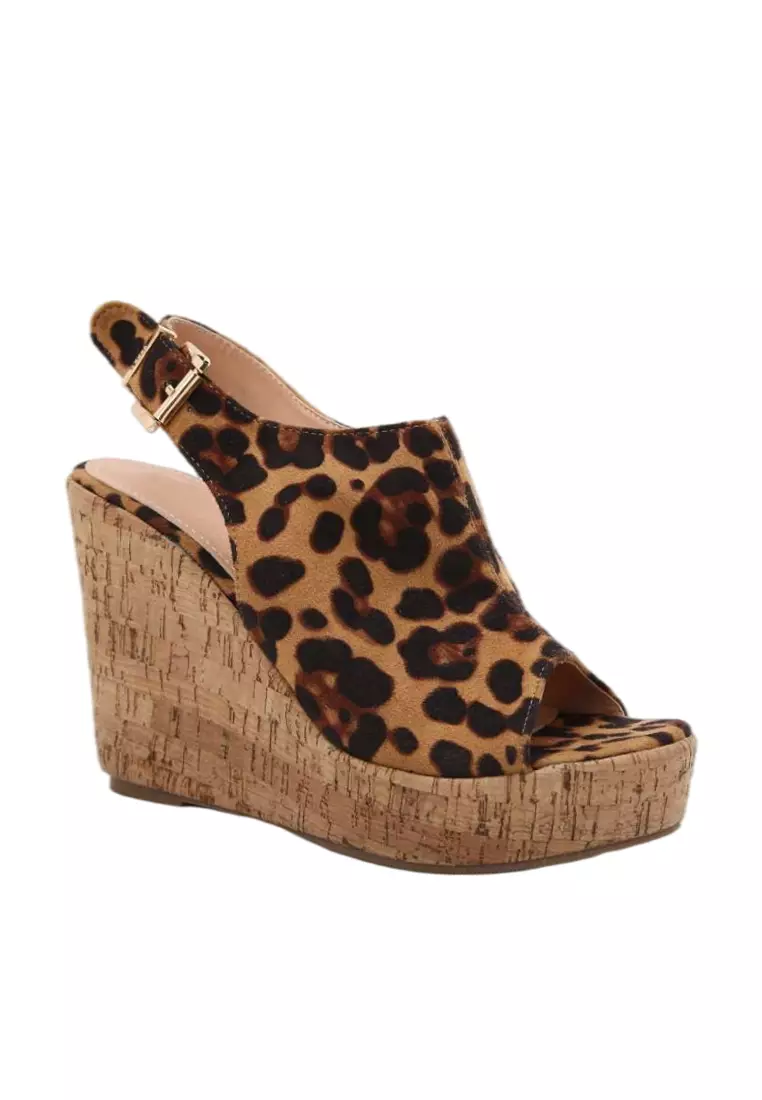 Leopard new arrivals cork sandals