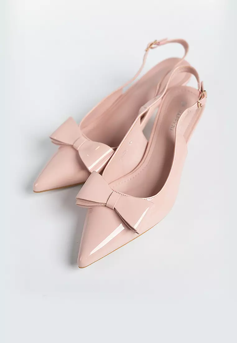 Winnie  Bow Flared Heels