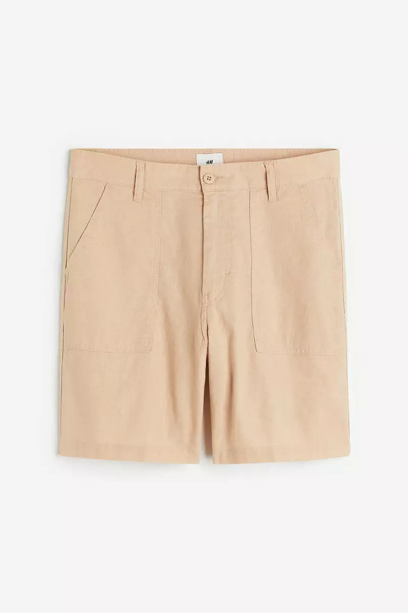 Relaxed Fit Linen-blend shorts