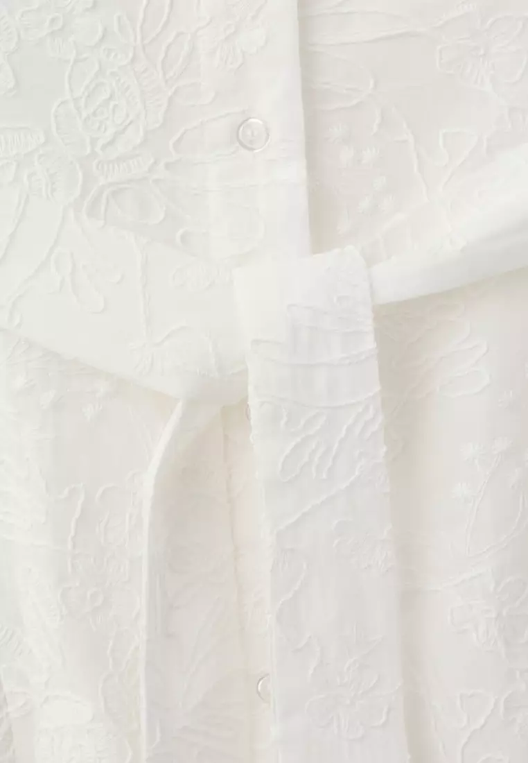 Embroidered Belt Dress