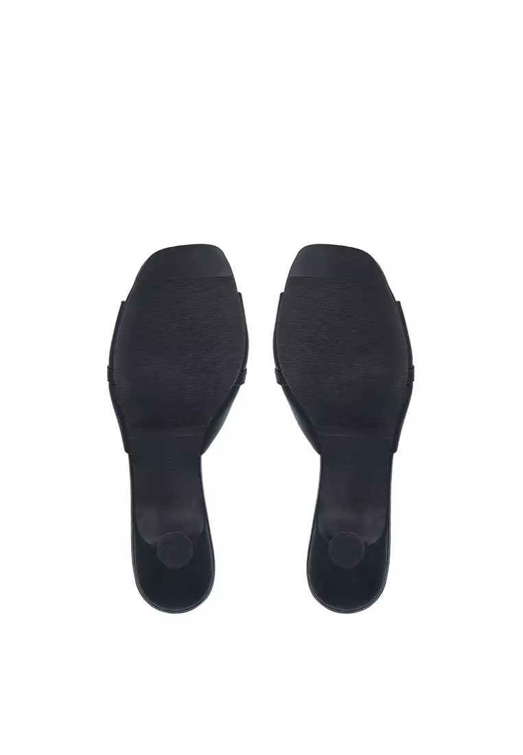 Black CR Clara Charm Heeled Sandals