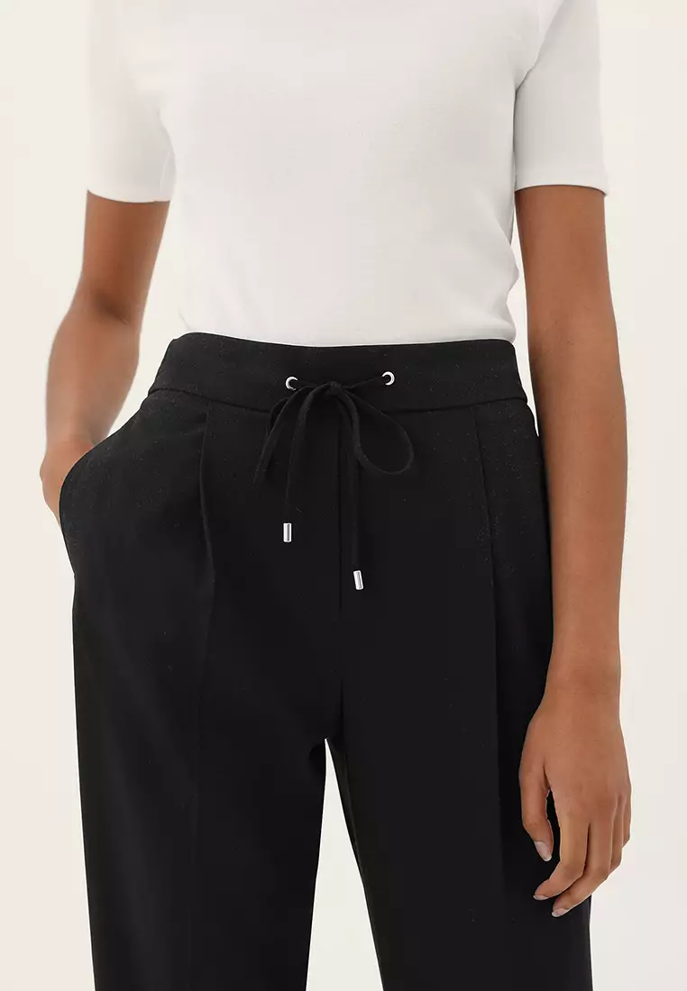 Drawstring Tapered Ankle Grazer Trousers