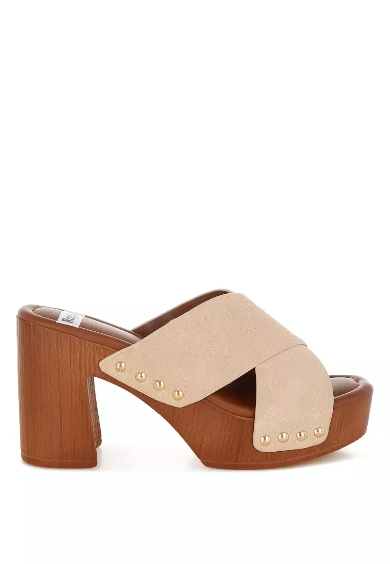 Discount on Rag & CO.  shoes - SKU: Genuine Suede Leather Clogs in Beige