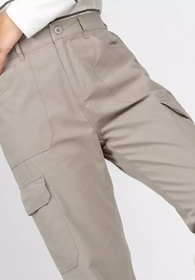 C2 Tielda Grey Cargo Pants Wanita