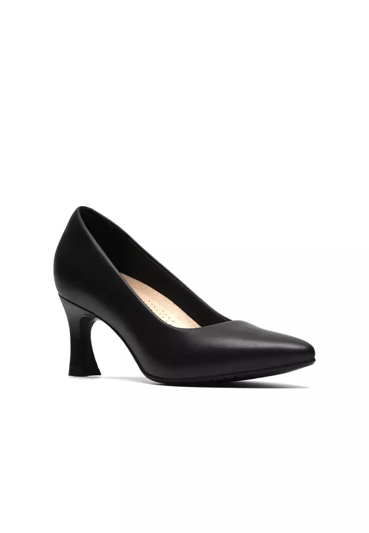 Womens Tammitha Eve High Heels Black Leather - Wide Fit