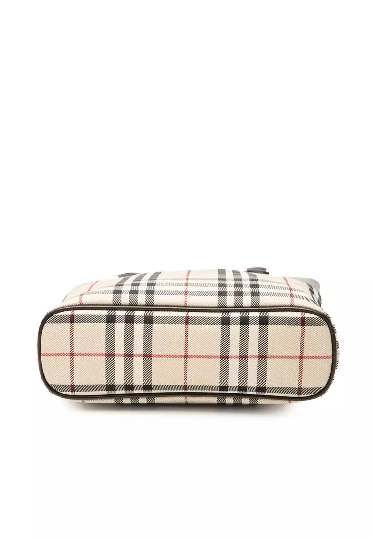 Pre-Loved Burberry House Check Canvas Tote