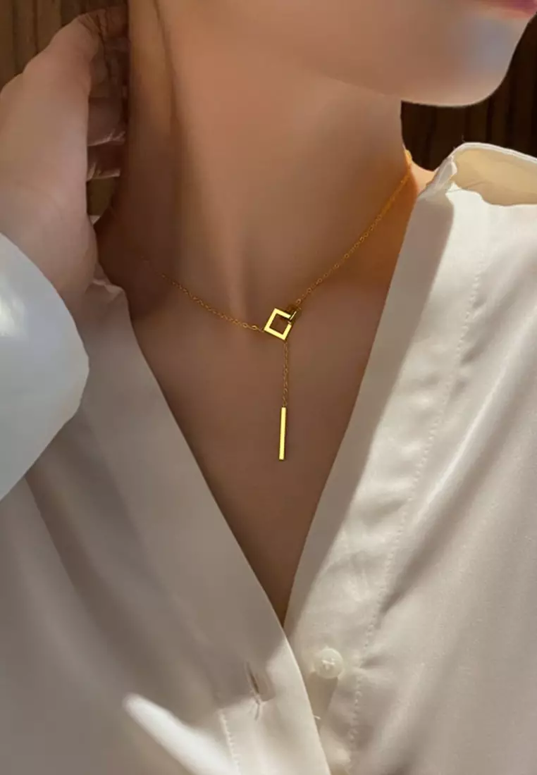 Kalung Wanita Korea Titanium Fashion Original Kotak Indah Kalung Cewek