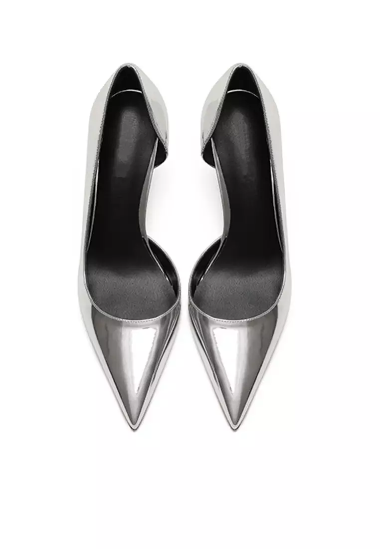 6CM Pointed Metallic Faux Leather High Heel Shoes HZL164