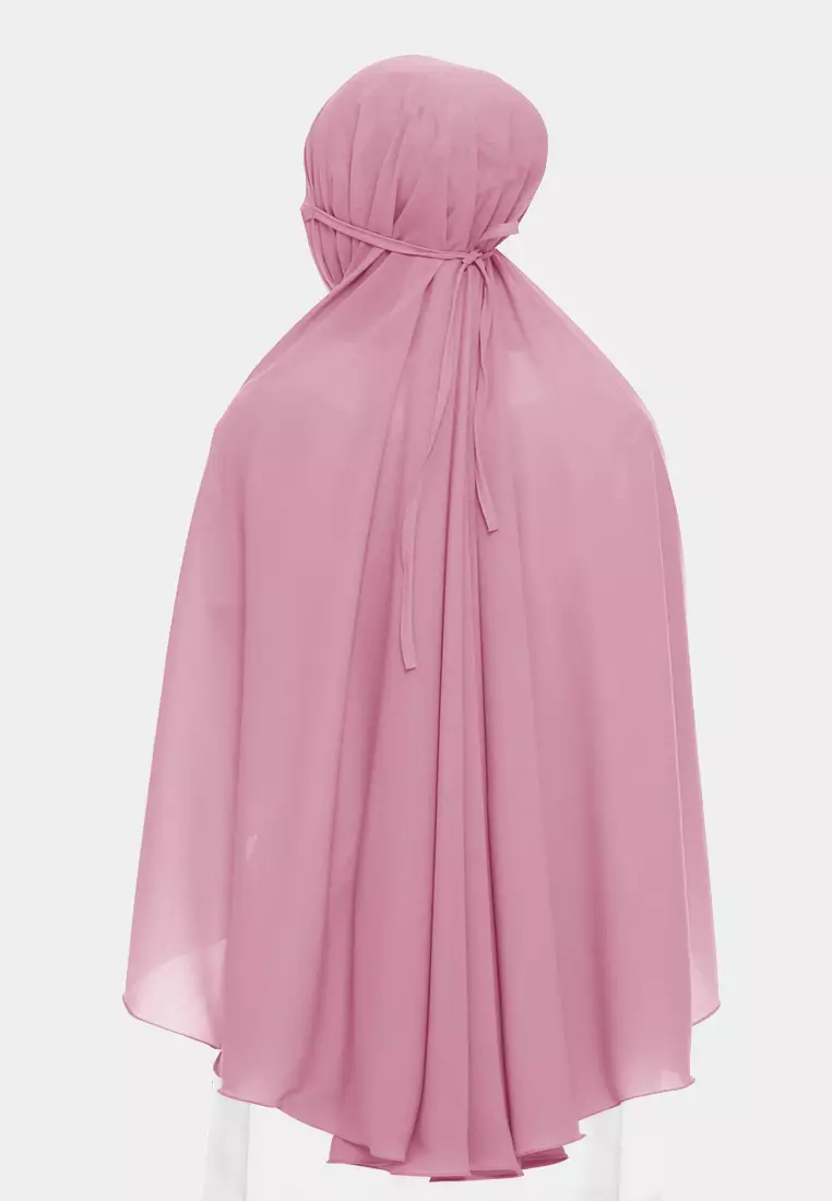 Hijab Instan Syari Bergo Tali | Shillaah Bergo Jumbo - Pink Bloom