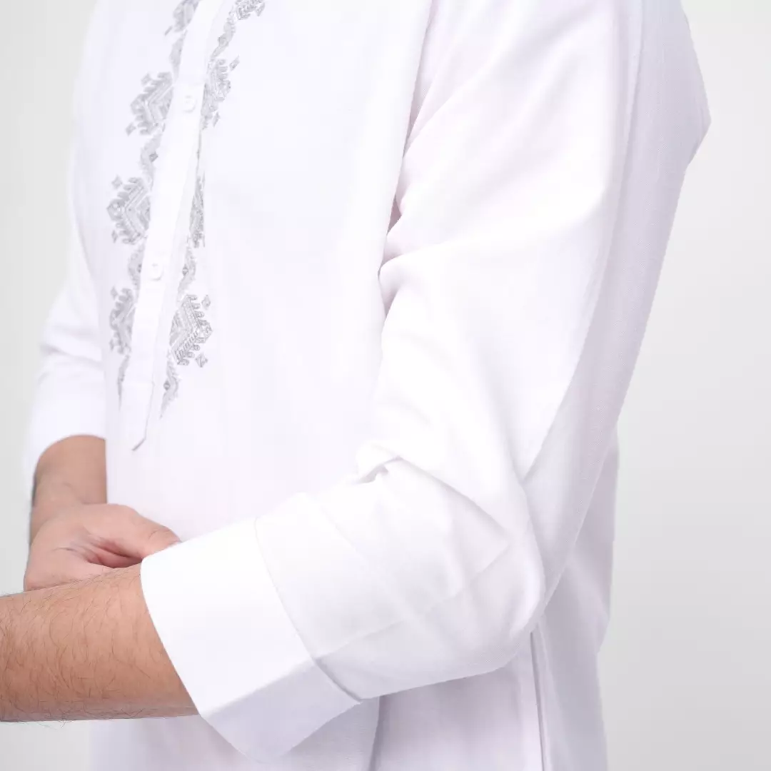 Ryusei Kemeja Kurta Kerah Koko Hiroji White