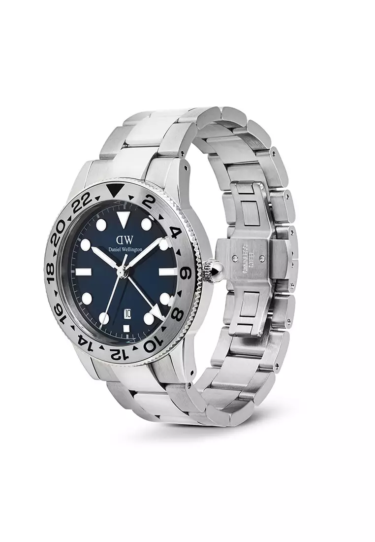 Iconic GMT Link 40mm Brushed Bezel Silver - Men Watch stainless steel strap watch DW Official Authentic Original 男士手錶 不銹鋼 手錶 DW 官方 正品