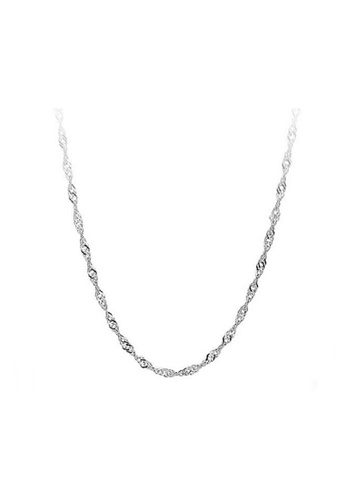 Elfi silver 925 Sterling Silver Water Wave Chain Necklace EL186AC28NGDMY_1