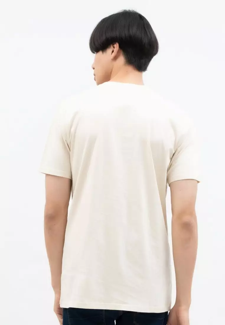 Kaos Polos Pria Premium Katun Combed Lengan Pendek Krim