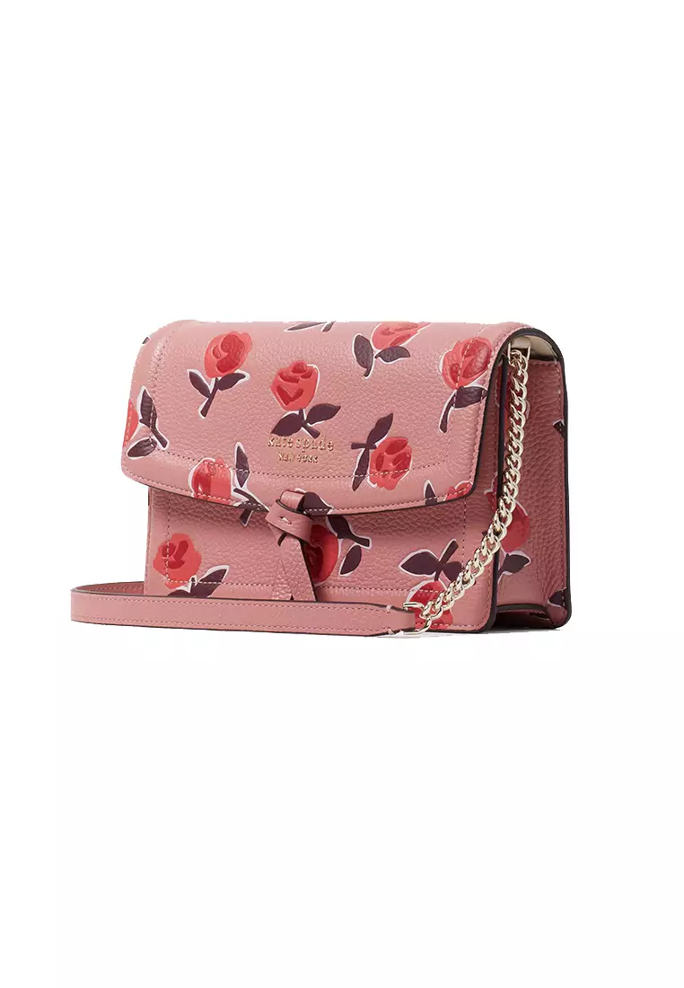 Kate Spade Knott Ditsy Rose Flap Crossbody Serene Pink Multi K5616