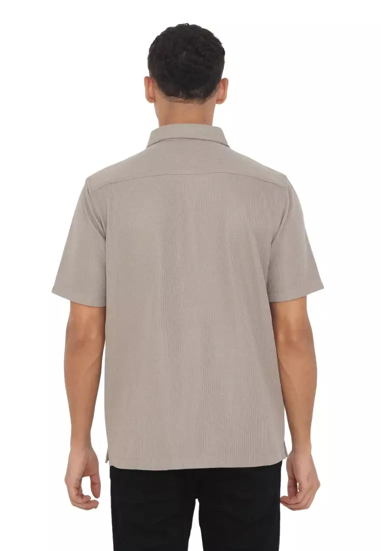 POLICE Kemeja Knit Premium Logo Plat Besi Regular Fit Pria