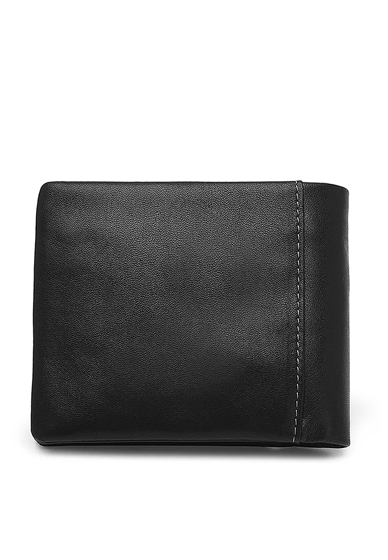Genuine Leather RFID Short Wallet (Dompet Pendek Kulit Asli RFID Pria) - Hitam