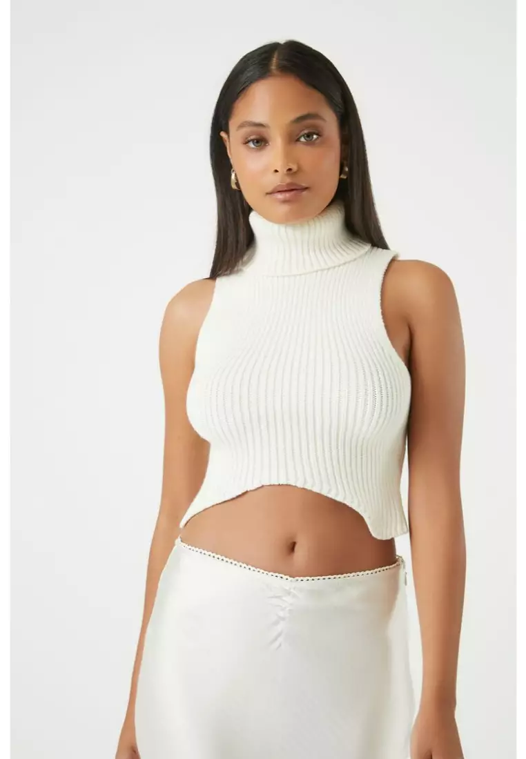 White turtleneck crop top forever 21 hotsell
