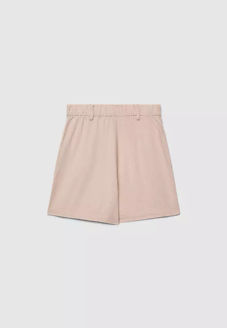 Women's Plain Linen-Effect Shorts
